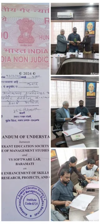 Signing of a MoU between  VS Software Lab, Baramati  &  AIMS Baramati - VS Software Lab Gallery